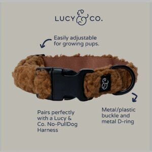 Dog Collar Small Sherpa Brown NWOT Lucy & Co. Pet Collar